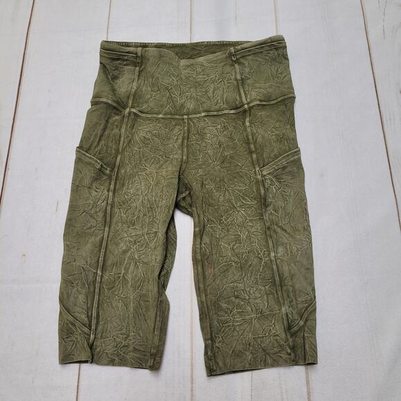 Lululemon fast and free biker shorts high rise green ice wash - Picture 3 of 7